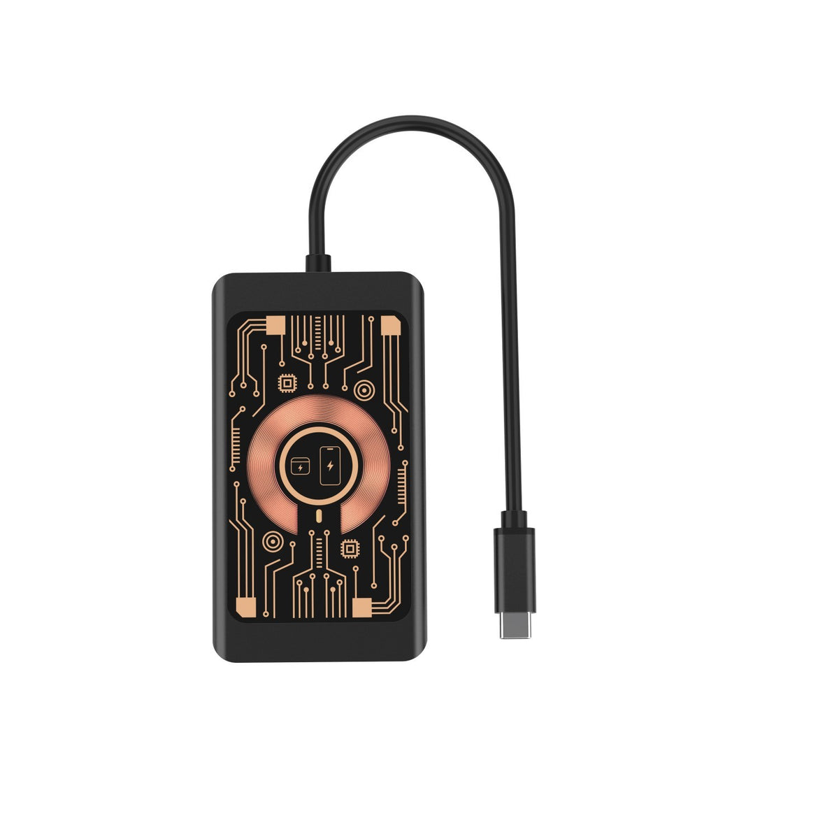 USB-C Hub met Draadloze QI Oplader Qualo QTPB5-HUB-18, 9in1, Gri