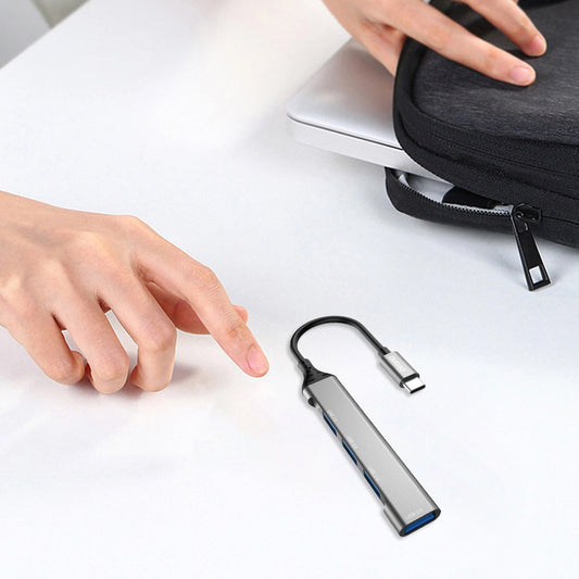 Hub USB-C Dudao A16T, 1 x USB-A 3.0 - 3 x USB-A, Zwart