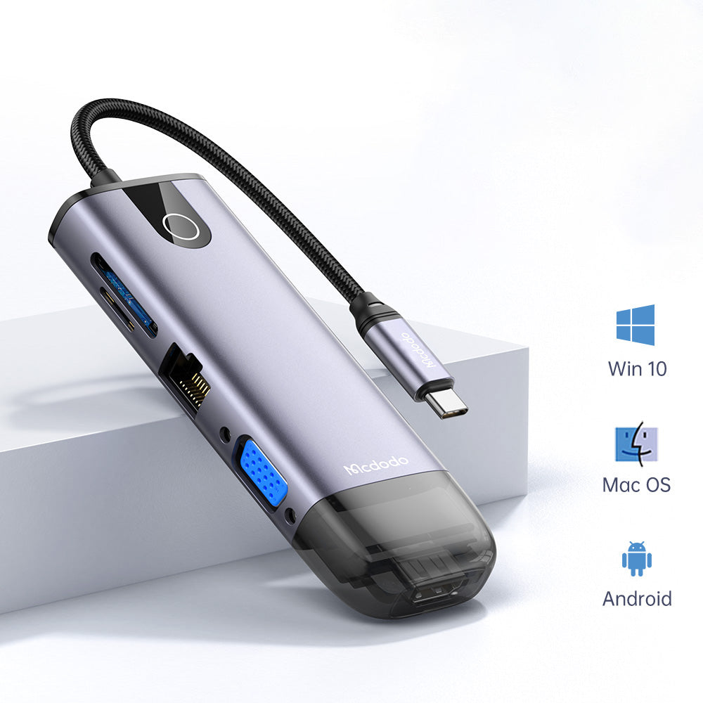 Hub USB-C McDodo HU-7420, 10in1, Gri