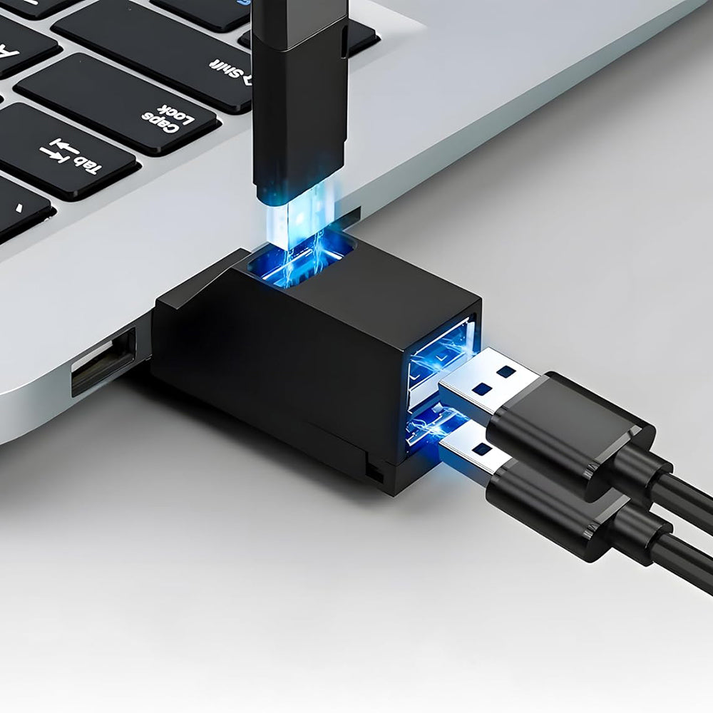 USB-C Techsuit H10 EchoLink hub, 3in1, Zwart