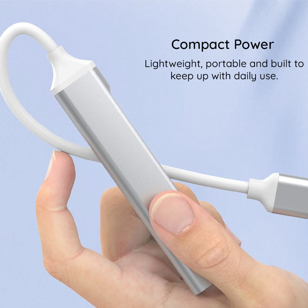 Hub USB-C Techsuit H18 PolarisBridge, 4in1, Wit Grijs