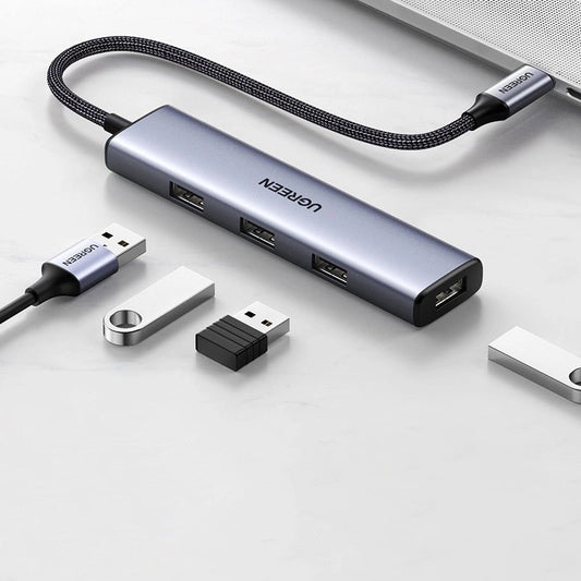 USB-C Hub UGREEN CM473 (20841), 4 x USB-A 3.0, 0,20 m, Grijs