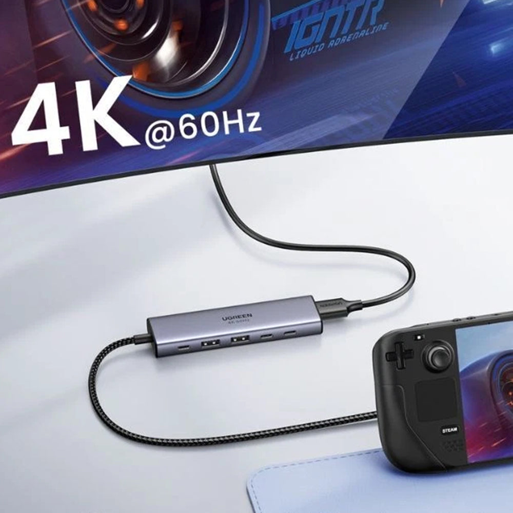 Hub USB-C UGREEN CM511 (35999), 2 x USB-A 3.2 - 3 x USB-C - 1 x HDMI, Gri