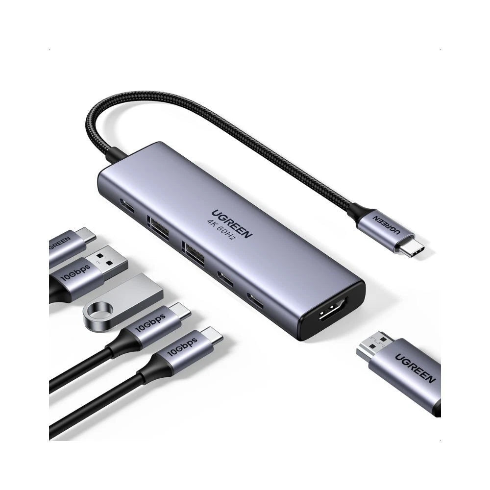 Hub USB-C UGREEN CM511 (35999), 2 x USB-A 3.2 - 3 x USB-C - 1 x HDMI, Gri