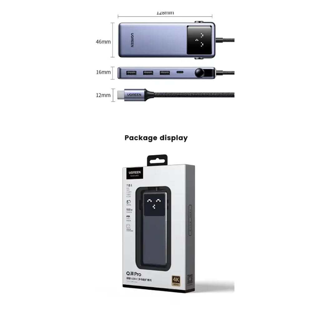 Hub USB-C UGREEN CM888 (45155) Uno, 6in1, Gri