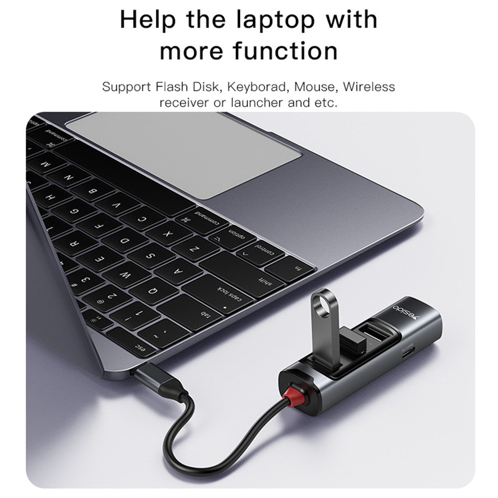 USB-C Hub Yesido HB22, 5in1, Grijs