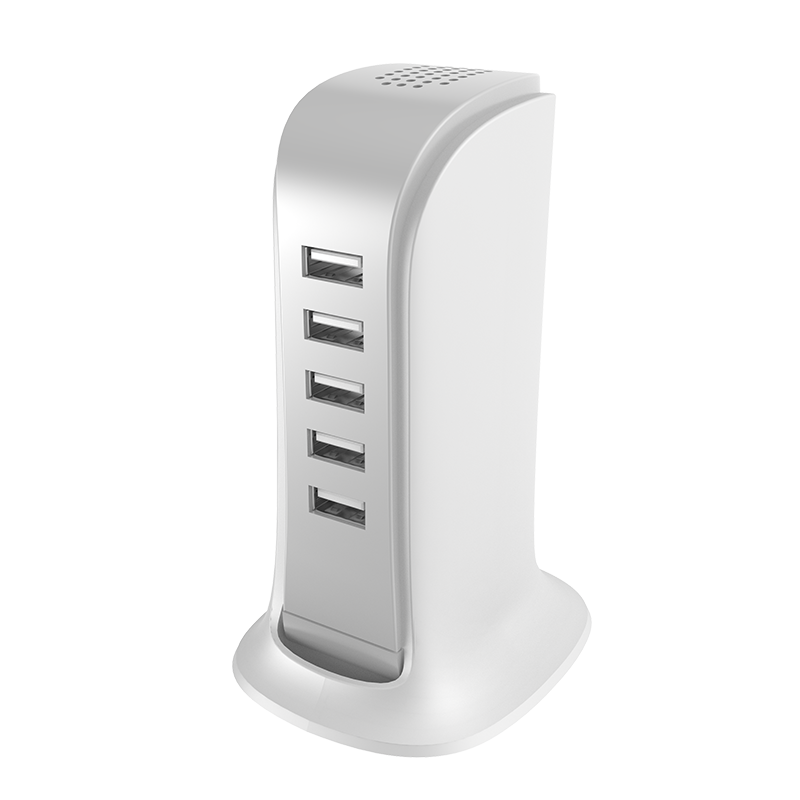 Dudao A5EU Stationlader, 25W, 5A, 5 x USB-A, Wit