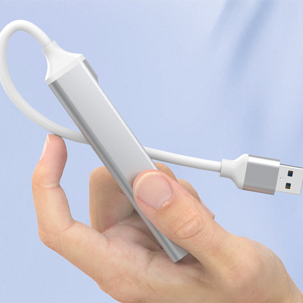 USB-hub Techsuit H19 PolarisBridge, 4in1, Wit Grijs