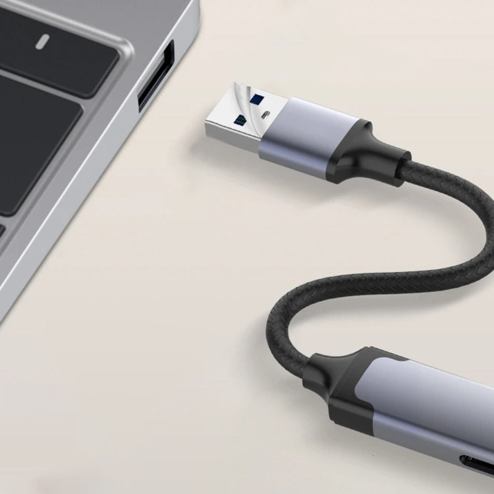USB-hub Techsuit H19 PolarisBridge, 4in1, Wit Grijs