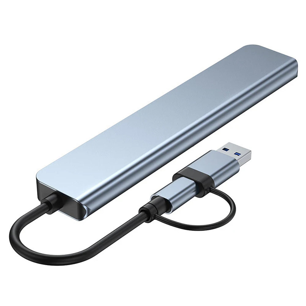 USB / USB-C Hub Techsuit H9 DataBridge, 8in1, Gri
