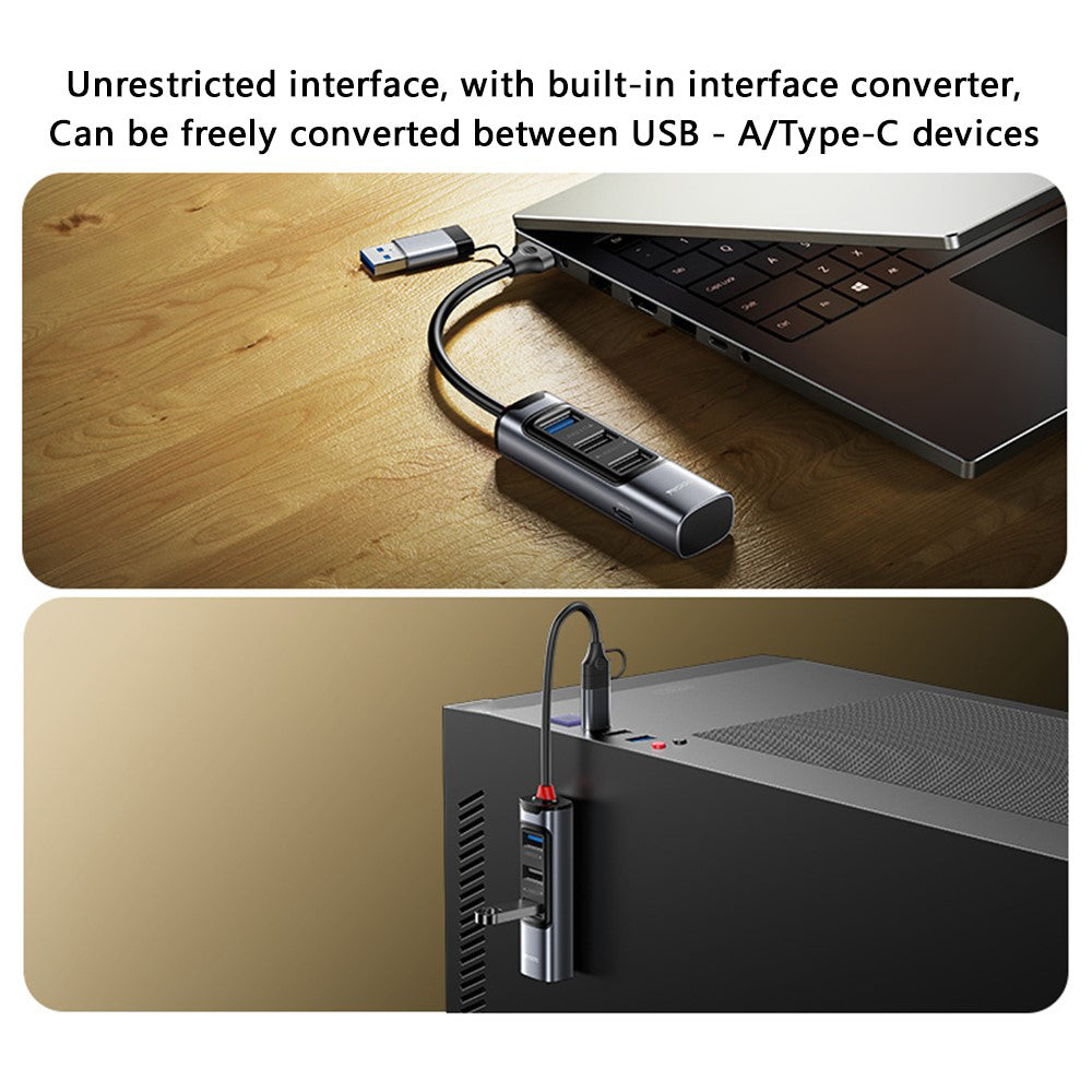 USB / USB-C Hub Yesido HB19, 4in1, Gri