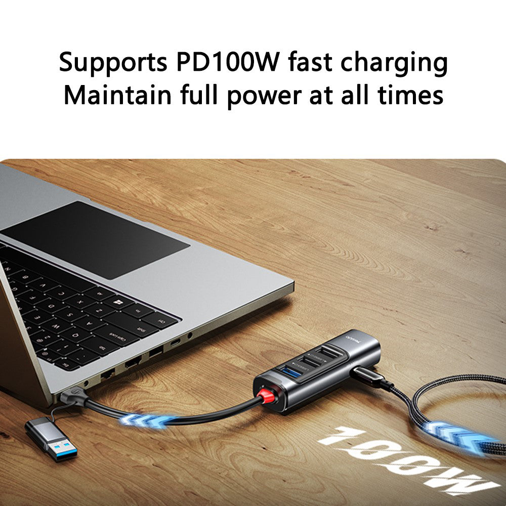 USB / USB-C Yesido HB20, 5in1, Gray