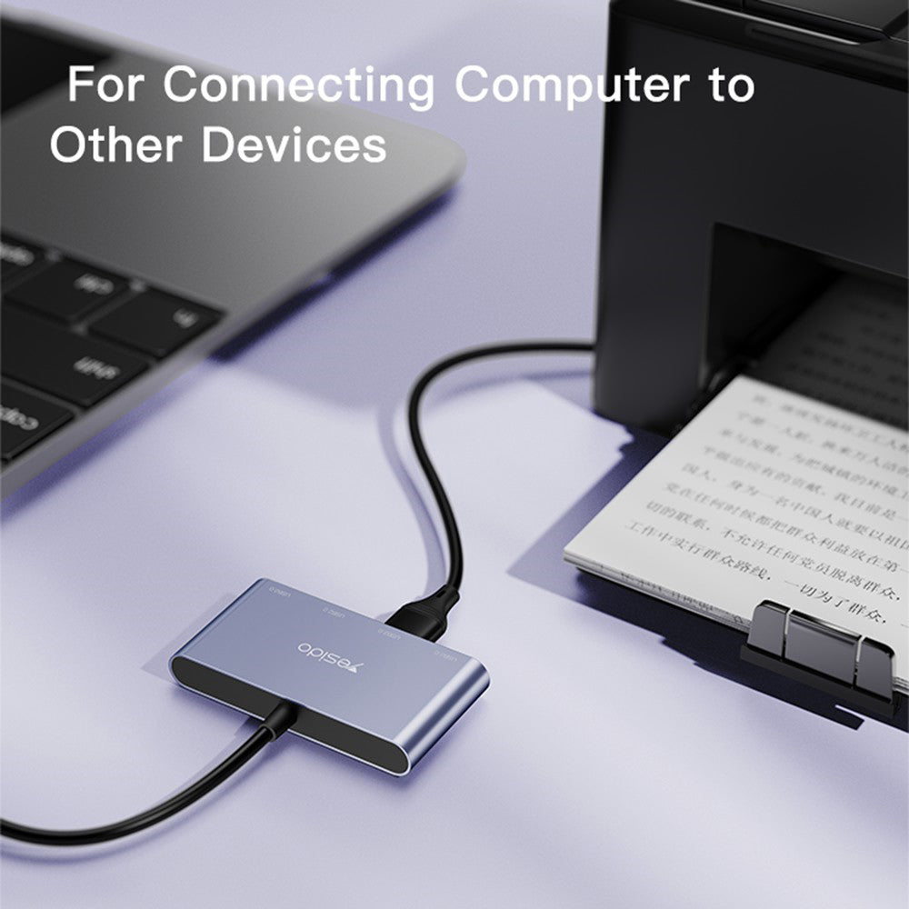 USB-hub Yesido HB12, 4in1, Grijs