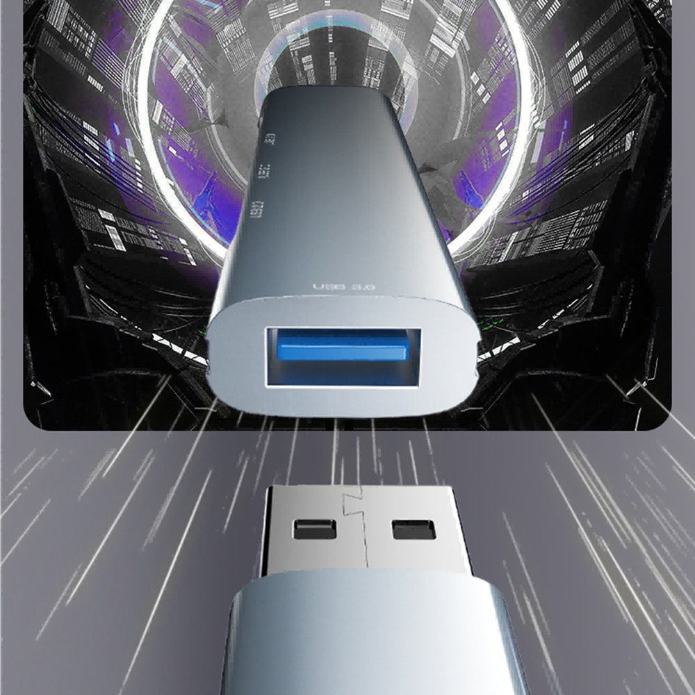 USB-hub Yesido HB18, 4in1, Grijs