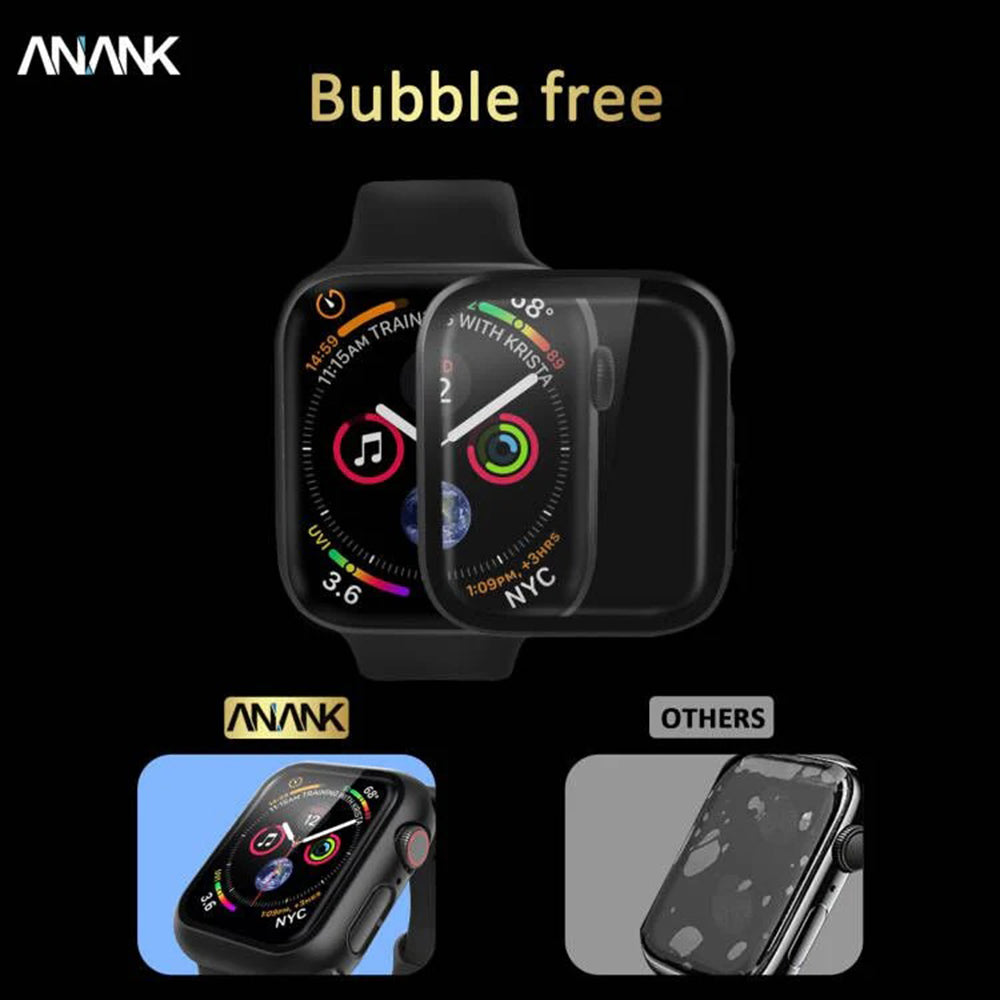 Anank Screen Guard hoesje voor Apple Watch Series 7 45mm, Zwart