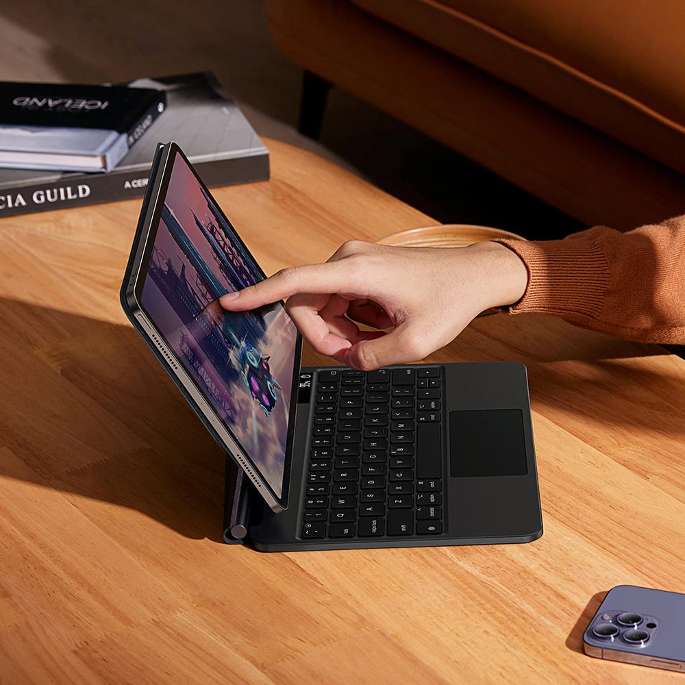 Hoes met Toetsenbord voor Apple iPad Air (2022) / Air (2020) / Pro 11 (2018), Baseus, Brilliance with Digital Display, Gri