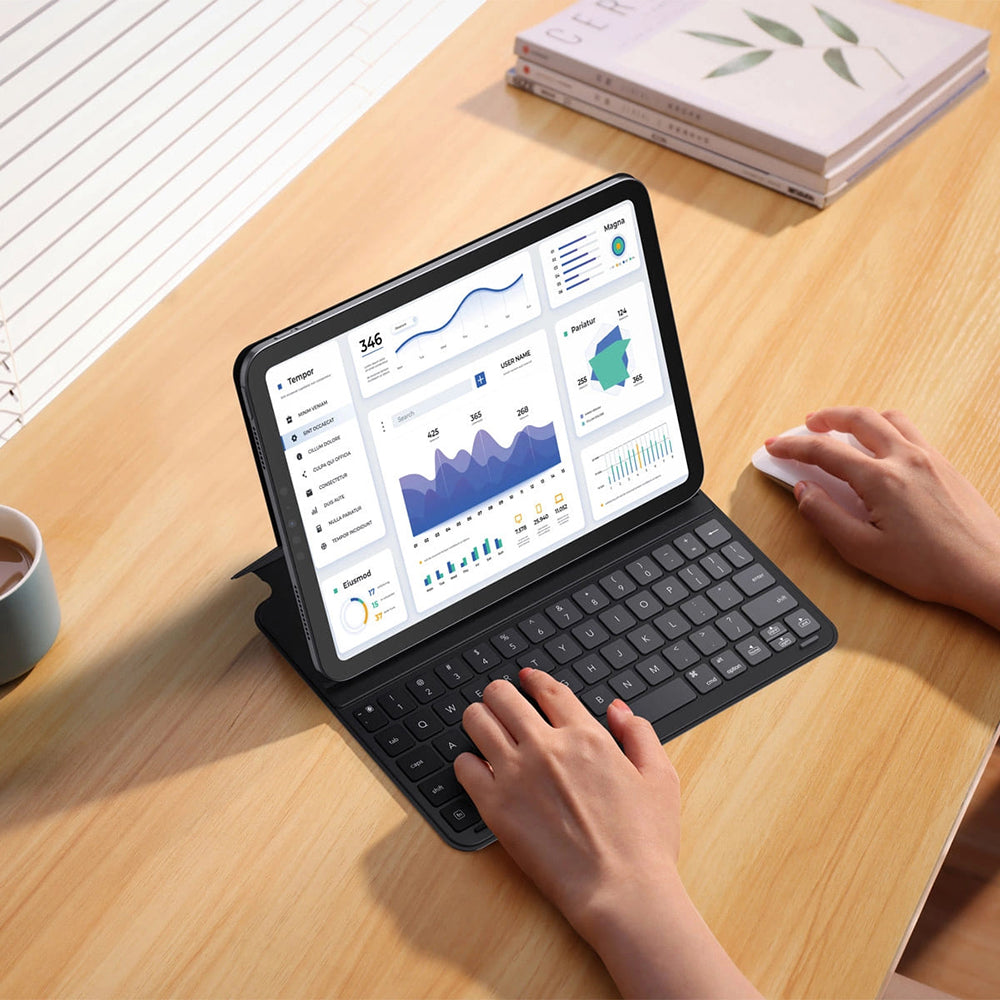 Hoes met Toetsenbord voor Apple iPad Pro 12.9 (2022) / Pro 12.9 (2021) / Pro 12.9 (2020) / Pro 12.9 (2018), Baseus, Brilliance, Zwart