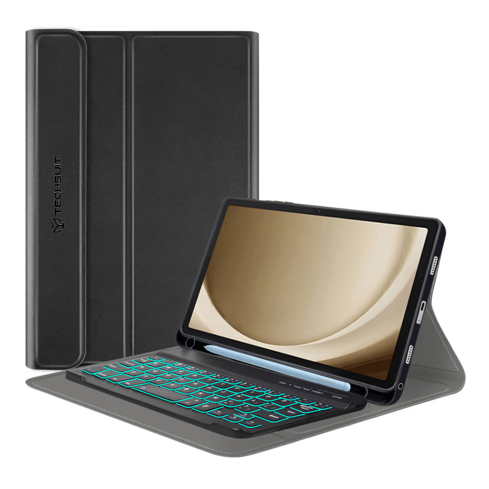 Hoes met Toetsenbord voor Samsung Galaxy Tab A9+, Techsuit, CozyTab, Zwart