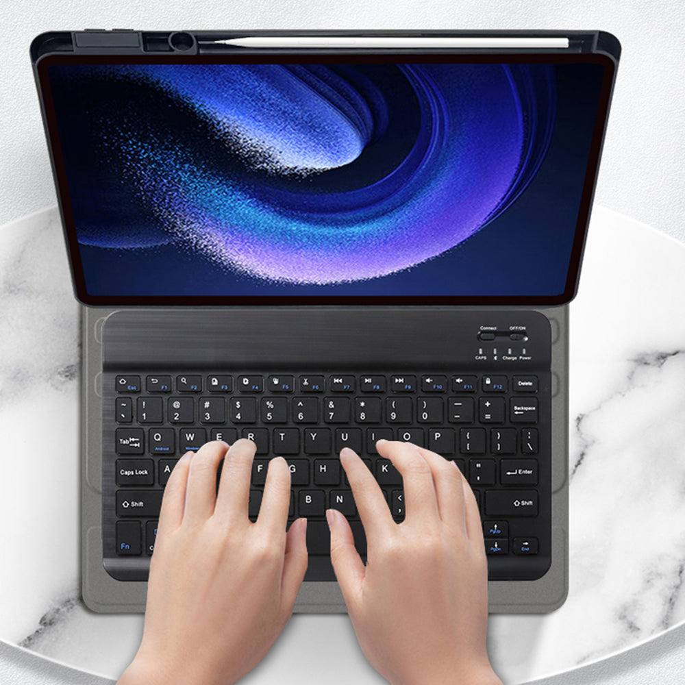 Hoes met Toetsenbord voor Samsung Galaxy Tab A9+, Techsuit, CozyTab, Zwart