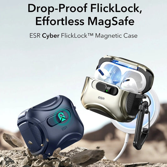 ESR Cyber FlickLock hoes voor Apple AirPods Pro 3, Blauw