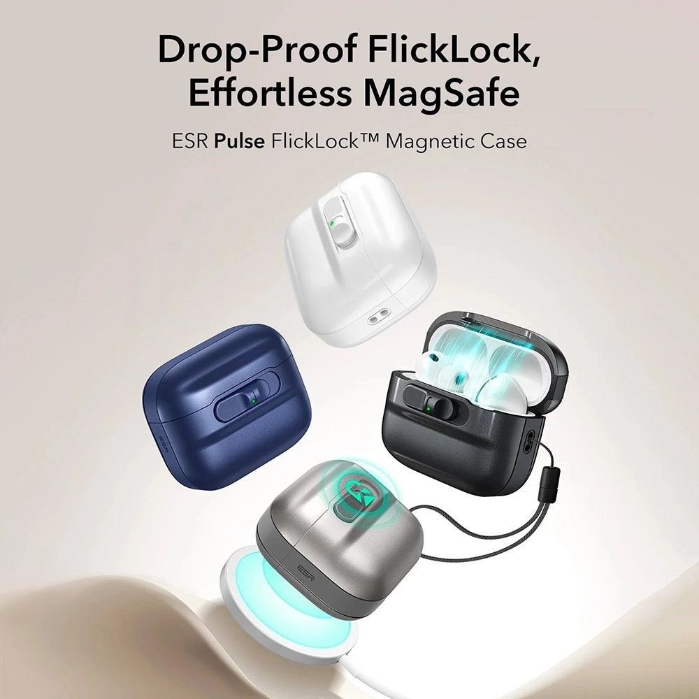 ESR Pulse Magnetic FlickLock hoes voor Apple AirPods Pro 3, Wit