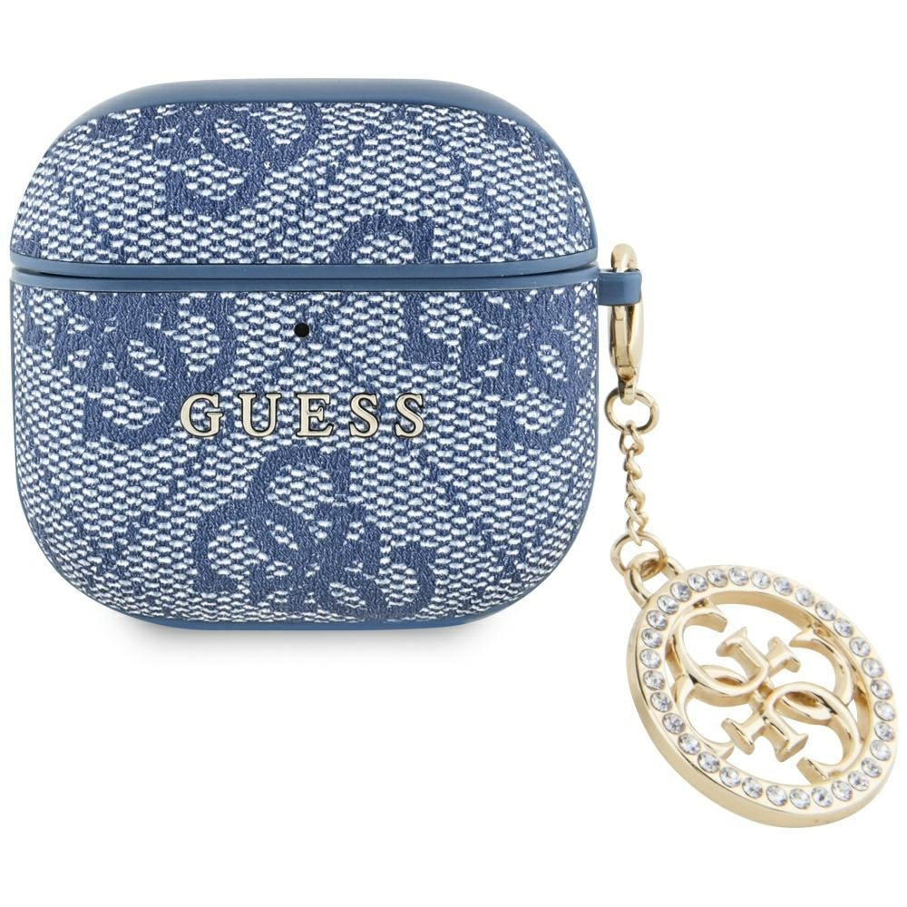 Guess 4G Strass Charm hoesje voor Apple AirPods 4, Blauw