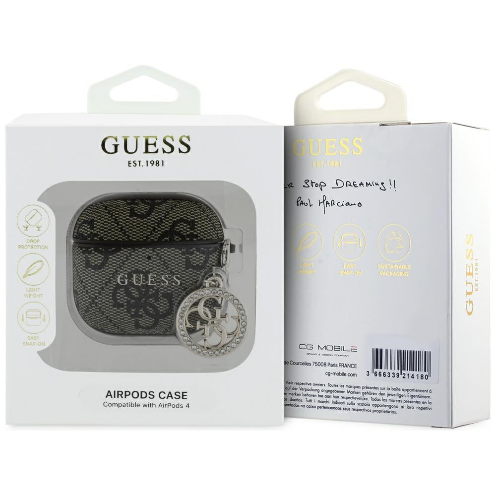 Guess 4G Strass Charm hoes voor Apple AirPods 4, Bruin