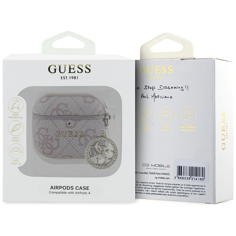 Guess 4G Strass Charm hoes voor Apple AirPods 4, Roze