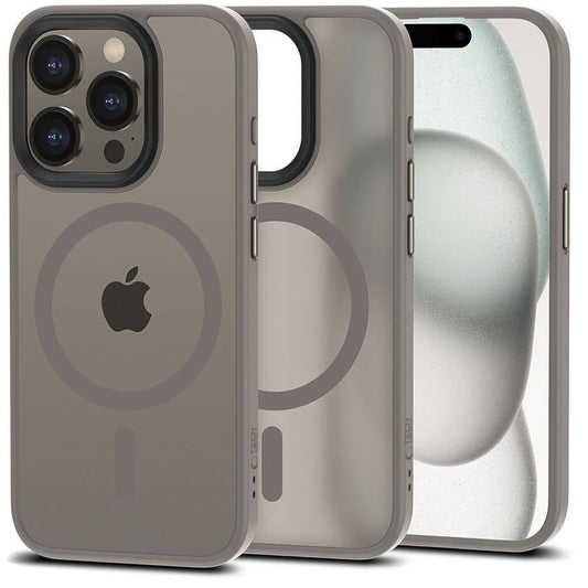 MagSafe hoesje voor Apple iPhone 15 Pro, Tech-Protect, Magmat, grijs