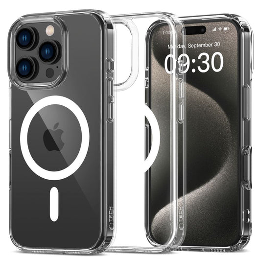 MagSafe hoesje voor Apple iPhone 16 Pro Max, Tech-Protect, Flexair Hybrid, Transparant
