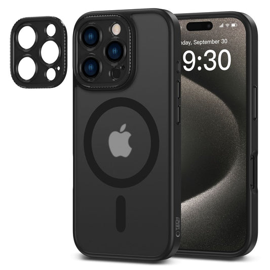 MagSafe hoesje voor Apple iPhone 16 Pro Max, Tech-Protect, Magcam, zwart
