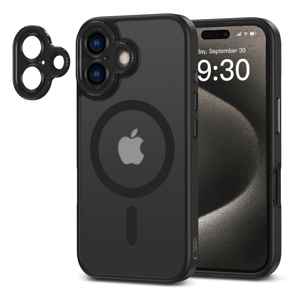 MagSafe hoesje voor Apple iPhone 16, Tech-Protect, Magcam, zwart