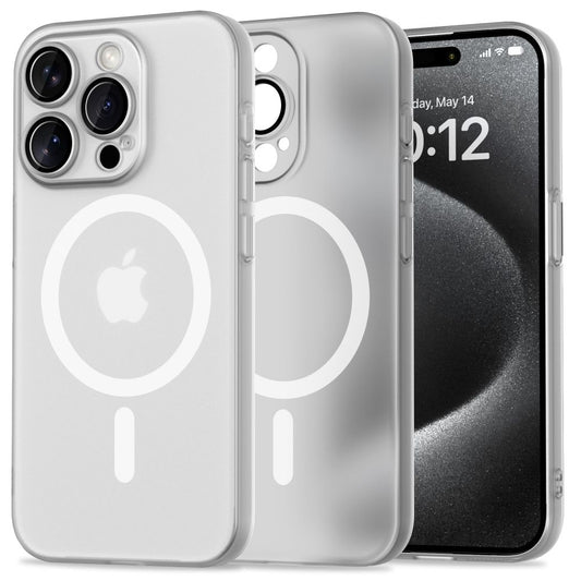 MagSafe hoesje voor Apple iPhone 15 Pro, Tech-Protect, MagSlim, wit