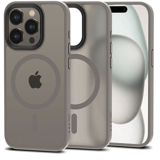 MagSafe hoesje voor Apple iPhone 15 Pro Max, Tech-Protect, Magmat, Grijs