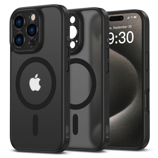 MagSafe hoesje voor Apple iPhone 16 Pro Max, Tech-Protect, Magcam, zwart