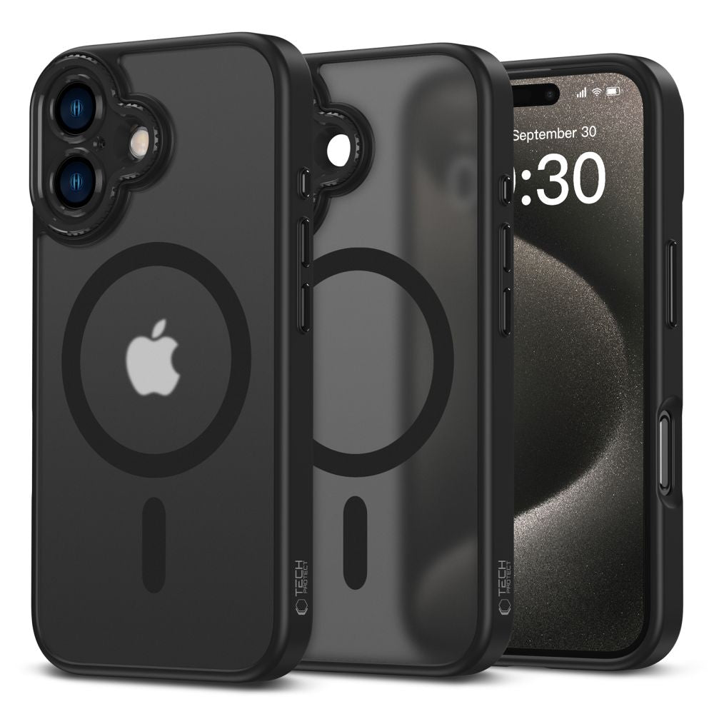 MagSafe hoesje voor Apple iPhone 16, Tech-Protect, Magcam, zwart