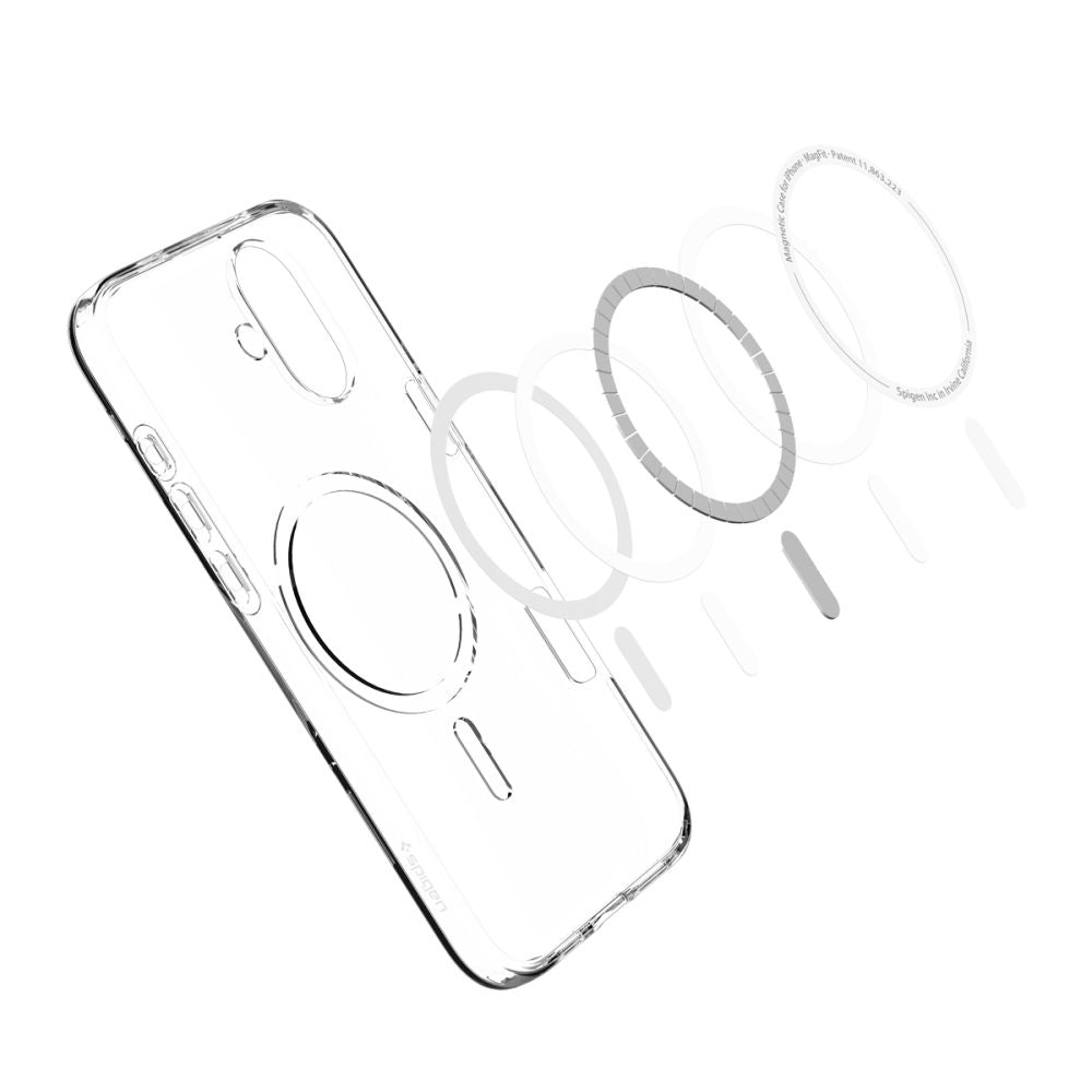 MagSafe hoesje voor Apple iPhone 16, Spigen, Liquid Crystal, Transparant ACS08390