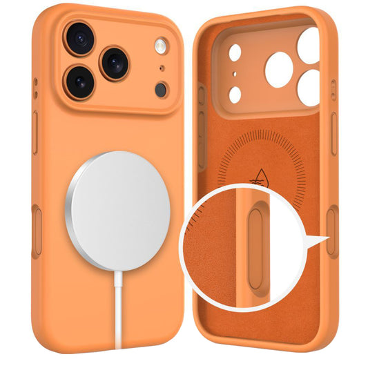 MagSafe hoesje voor Apple iPhone 17 Pro, Tech-Protect, Siliconen, Oranje