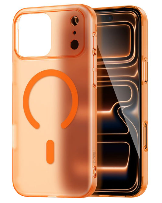 MagSafe hoesje voor Apple iPhone 17 Pro Max, Tech-Protect, MagSlim, Mat Oranje