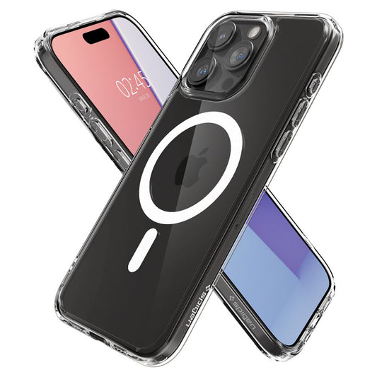 MagSafe hoesje voor Apple iPhone 15 Pro, Spigen, Ultra Hybrid, Wit ACS06715