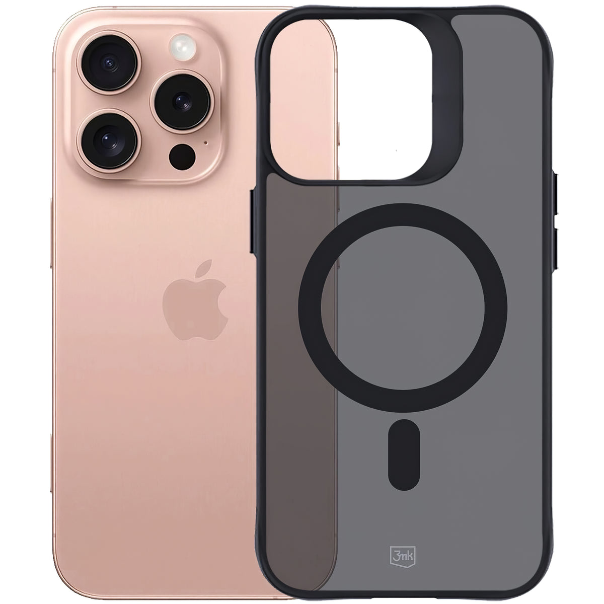 MagSafe hoesje voor Apple iPhone 16 Pro, 3MK, Rook MagCase, Zwart