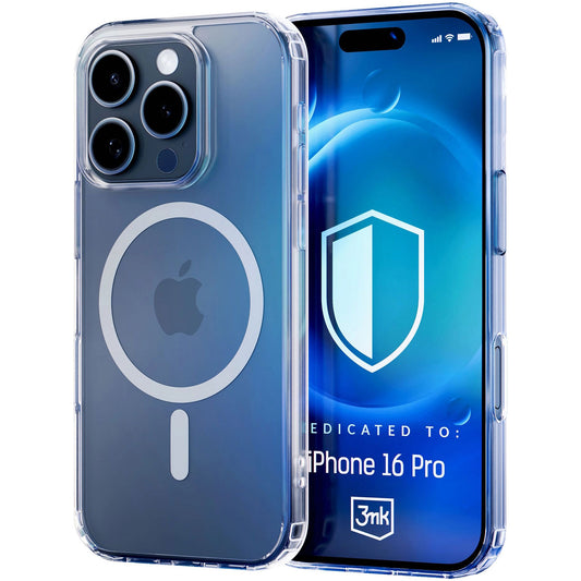 MagSafe hoesje voor Apple iPhone 16 Pro, 3MK, MagCase, Transparant