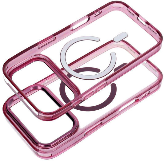 MagSafe-hoesje voor Apple iPhone 18 Pro / iPhone 17 Pro, OEM, Frame Clear Hybrid, bordeauxrood