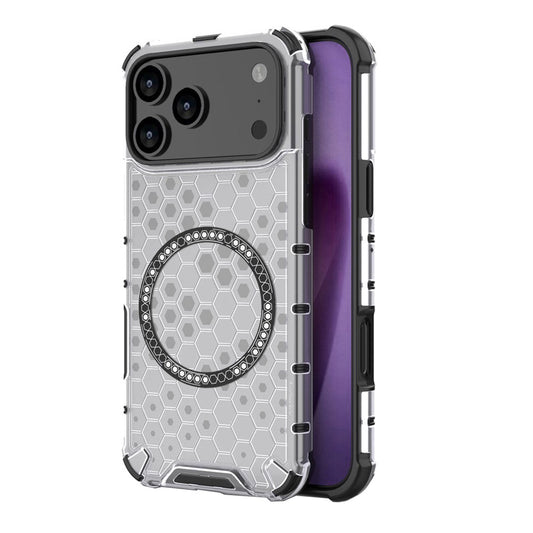 MagSafe hoes voor Apple iPhone 17 Pro Max, Techsuit, HoneyComb Shield, Wit