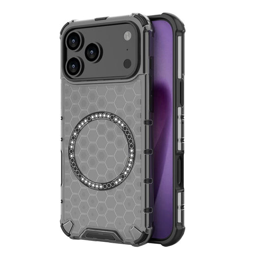MagSafe hoes voor Apple iPhone 17 Pro, Techsuit, HoneyComb Shield, Zwart
