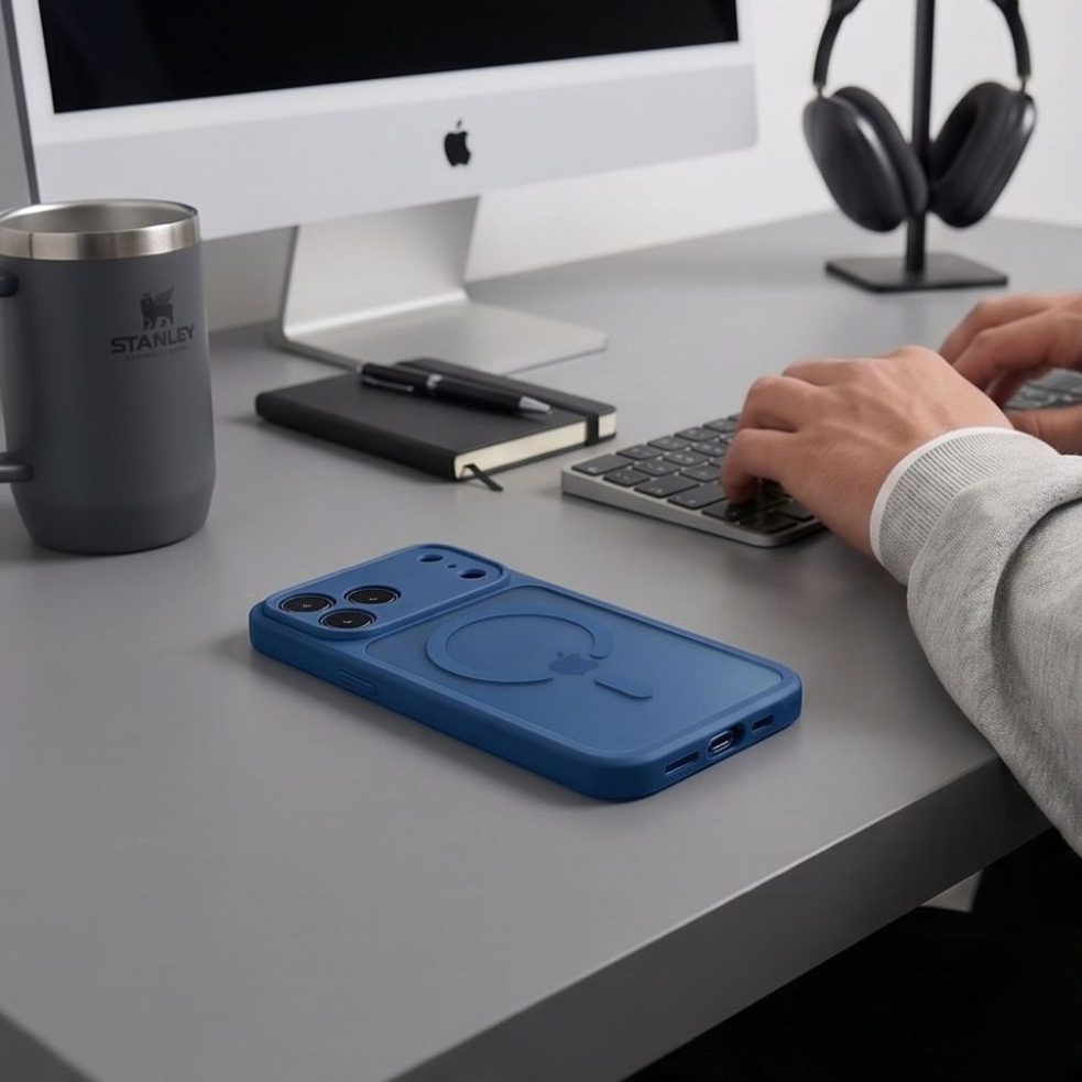 MagSafe-hoesje voor Apple iPhone 18 Pro Max / 17 Pro Max, Tech-Protect, BasicMag, Mat Marineblauw