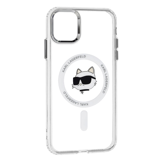 MagSafe hoes voor Apple iPhone 11, Karl Lagerfeld, IML Metal Choupette's Head, Wit