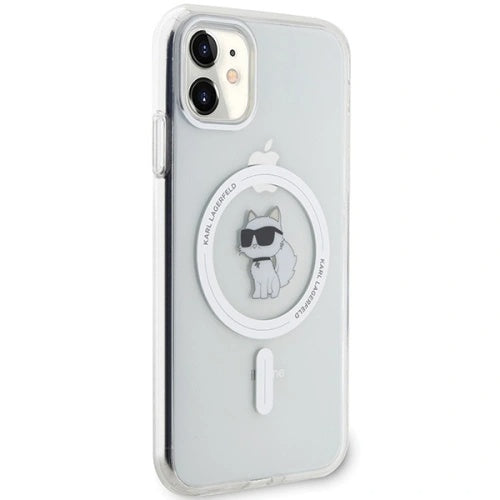 MagSafe hoes voor Apple iPhone 11, Karl Lagerfeld, IML Metal Choupette's Head, Wit