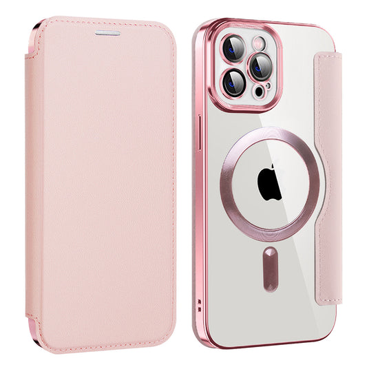 MagSafe-hoes voor Apple iPhone 12 Pro Max, Techsuit, SmartMag Book, Roze