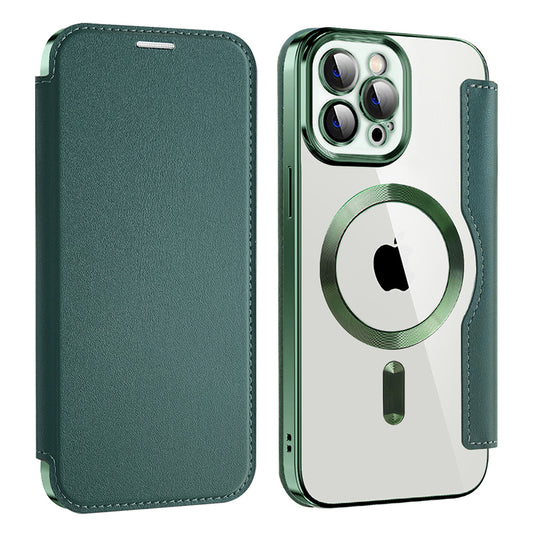 MagSafe-hoes voor Apple iPhone 12 Pro Max, Techsuit, SmartMag Book, Groen